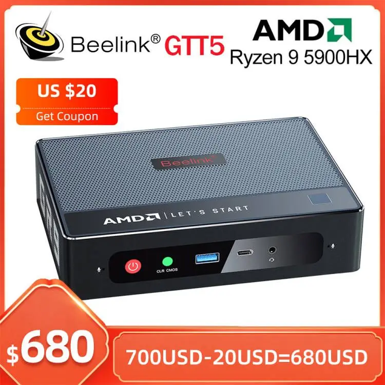 Beelink Gtr5 Mini Pc Ryzen 9 5900hx Windows 11 Pro Ddr4 32gb Ssd 500gb
