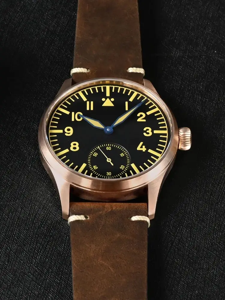San Martin 41mm Classic NH35 ST3621 Cusn8 Bronze Pilot Watch Mechanical Waterproof 10Bar C3 Lume Simple Men Reloj Hombre SN0117G