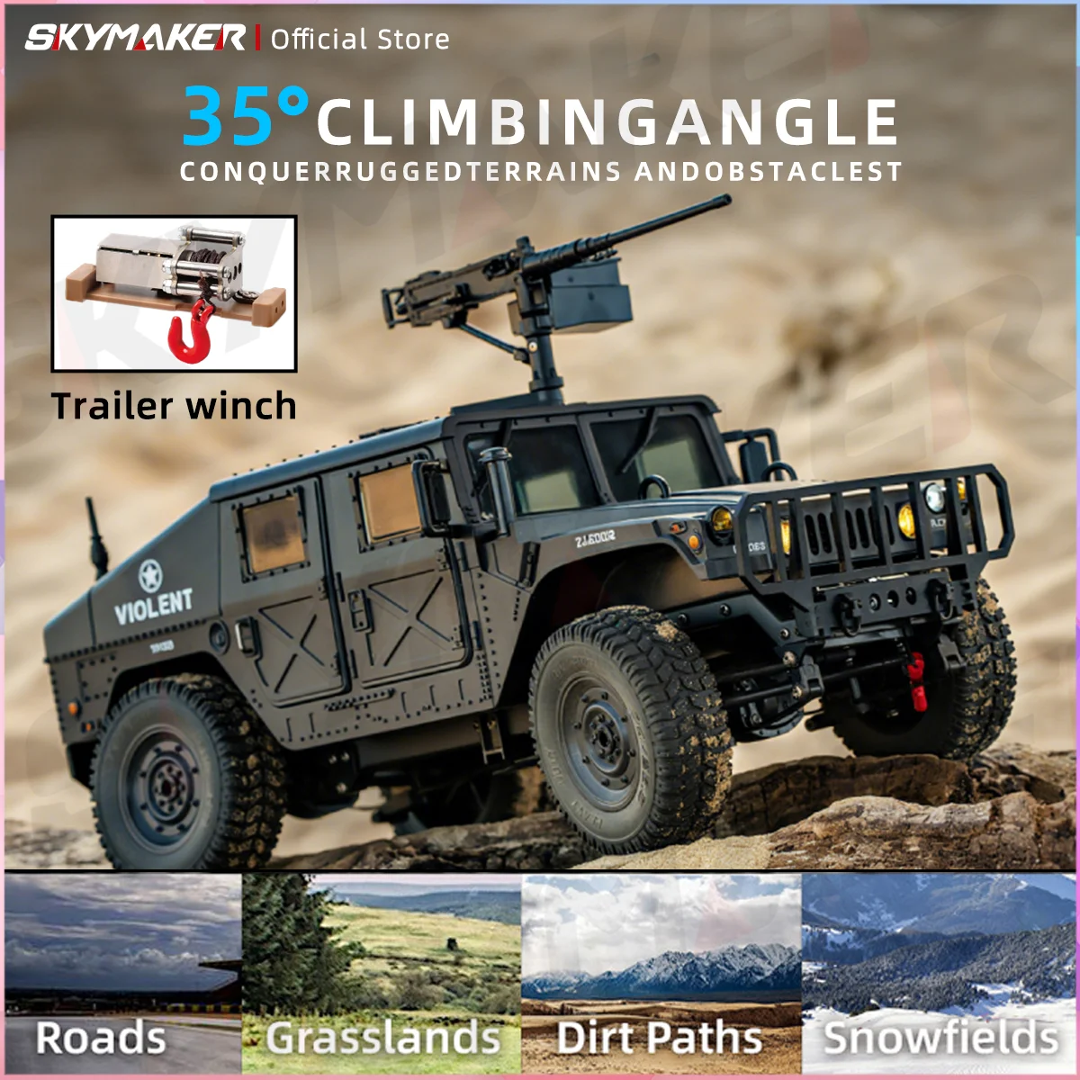 JJRC C8835 1/14 풀 스케일 RC 자동차 2.4G 4WD 전지형 오프로드 클라이머 LED 라이트 포함 어린이용 오프로드 어드벤처 장난감 선물