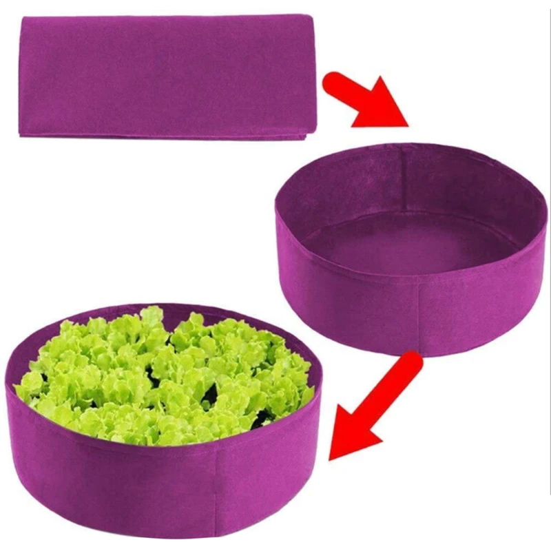 1Pcs Fabric Raised Garden Bed Square Garden Flower Grow Bag Vegetable Planting Bag Planter Pot With Handles For Plants Flower