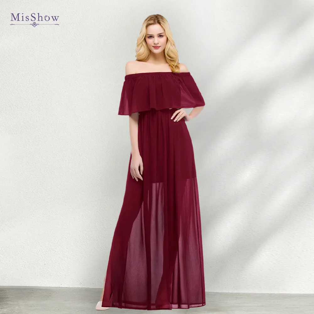

Simple Chiffon Evening Dresses Women A-line Off The Shoulder Elegant Formal Wedding Prom Party Gowns robe de soirée de mariage