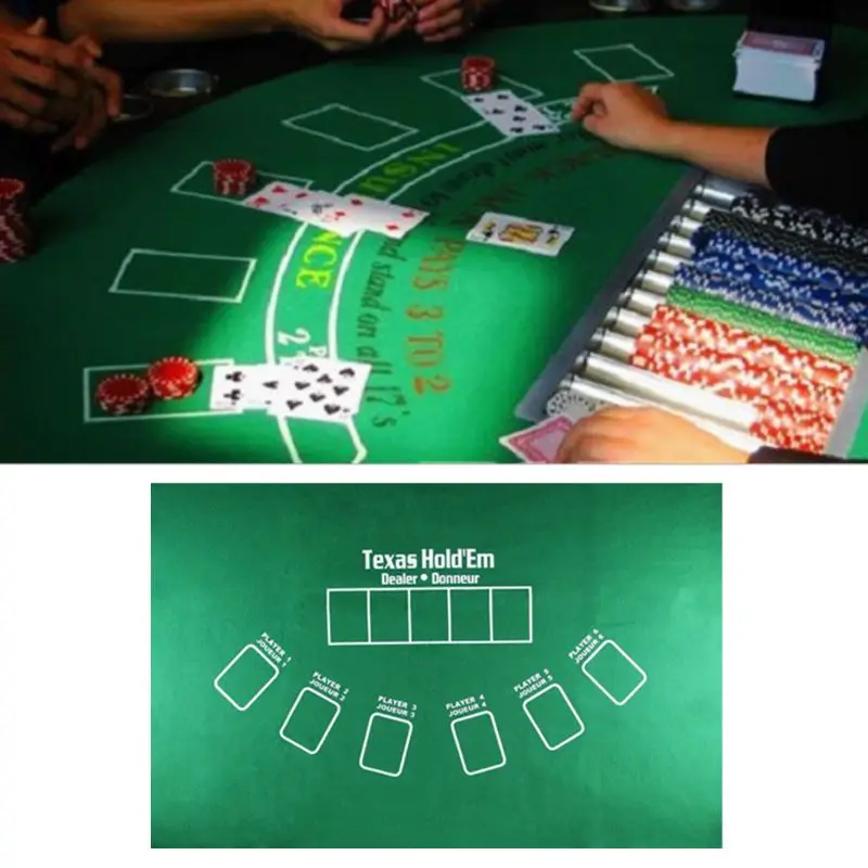Flannel 21 Points Dice Table Mat Casino Family Party Poker Game TX Hold'em Tablecloth Entertainment Toys