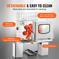 SucceBuy Presse-Orange Commercial Machine120W Extracteur de Jus Automatique Presse-Orange en Acier Inoxydable 20 Oranges/Minute 5