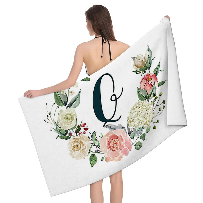 Home bath microfiber towels for the body bathroom letters and flower quick drying beach towel man and women large sports