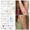 6pcs New Cartoon Pattern Colored Flower Heart Temporary Tattoo Stickers Waterproof Magic Tattoo Disposable Tattoo Stickers 1