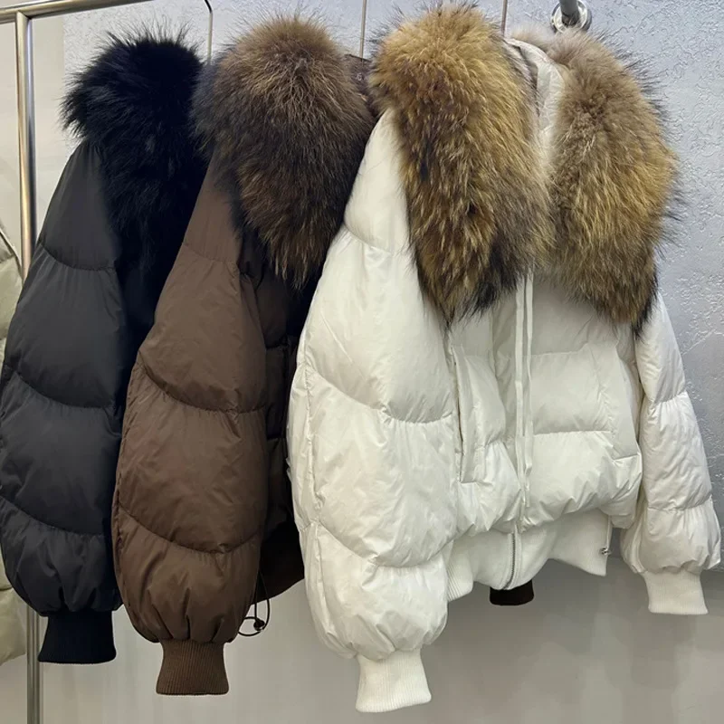 Winter New Down Jacket with Loose Collar Women Short Luxurious and Versatile Jacket