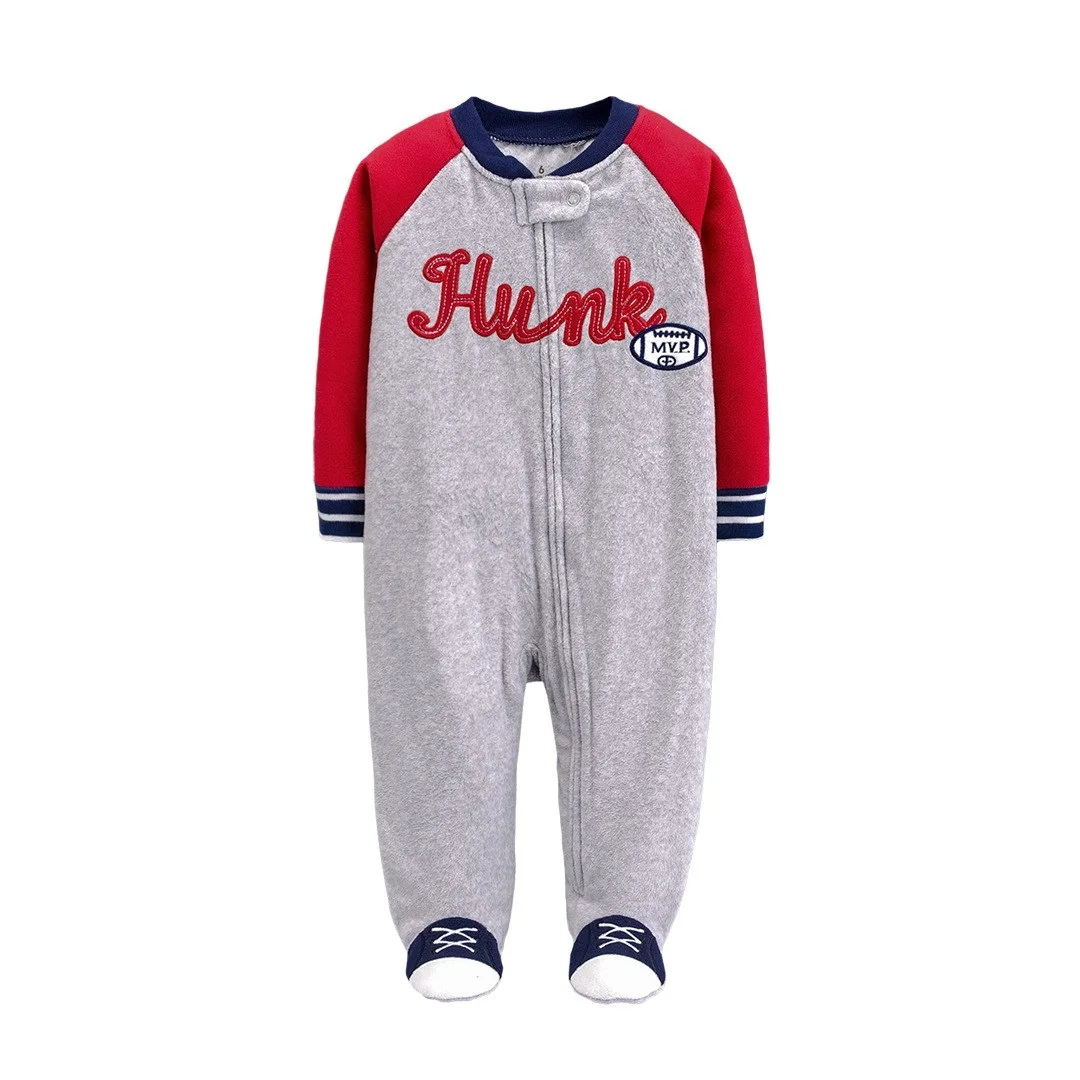 Baby Fleece Footed Romper Pajamas 4