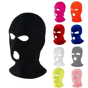 New Unisex Motorcycle Cycling Skiing Breathable Cap 3 Holes Balaclava Full Face Mask Winter Windproof Ski Warm Hat 2