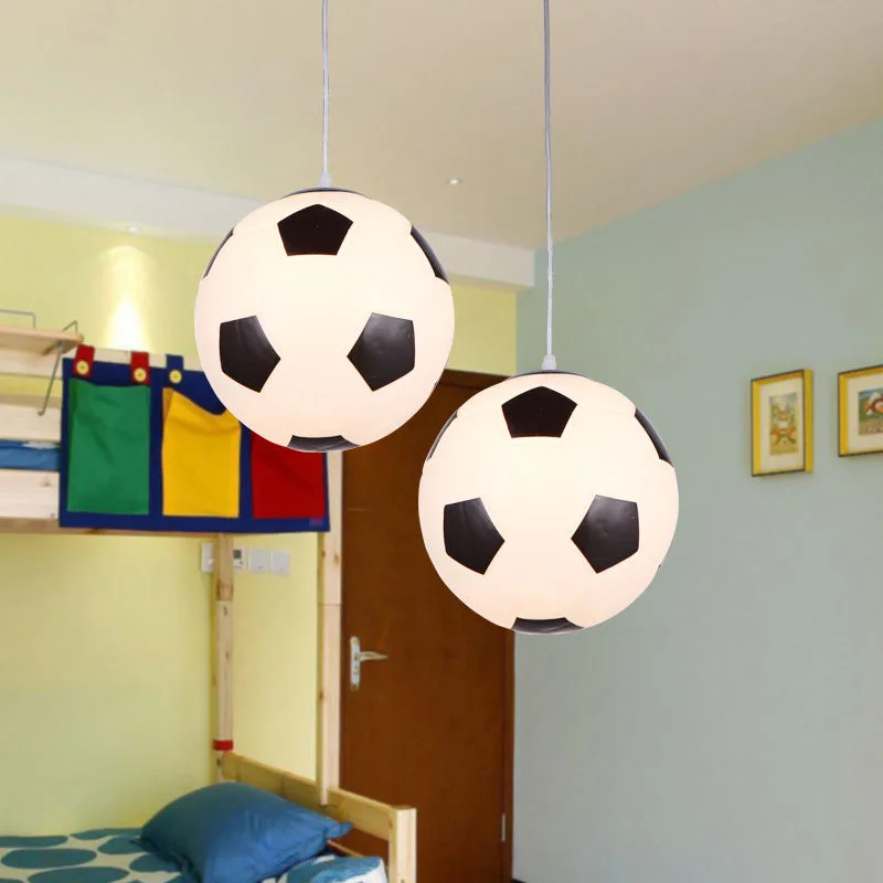 Modern Basketball Pendant Lights Restaurant Study Living Football Chandelier LED Kids Room Hanging Lamp Fixtures 3