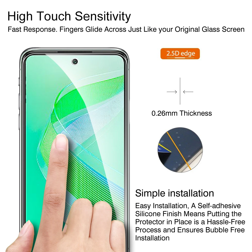 Premium HD Anti-Scratch Tempered Glass Screen Protector - Full Coverage (2 Pack)