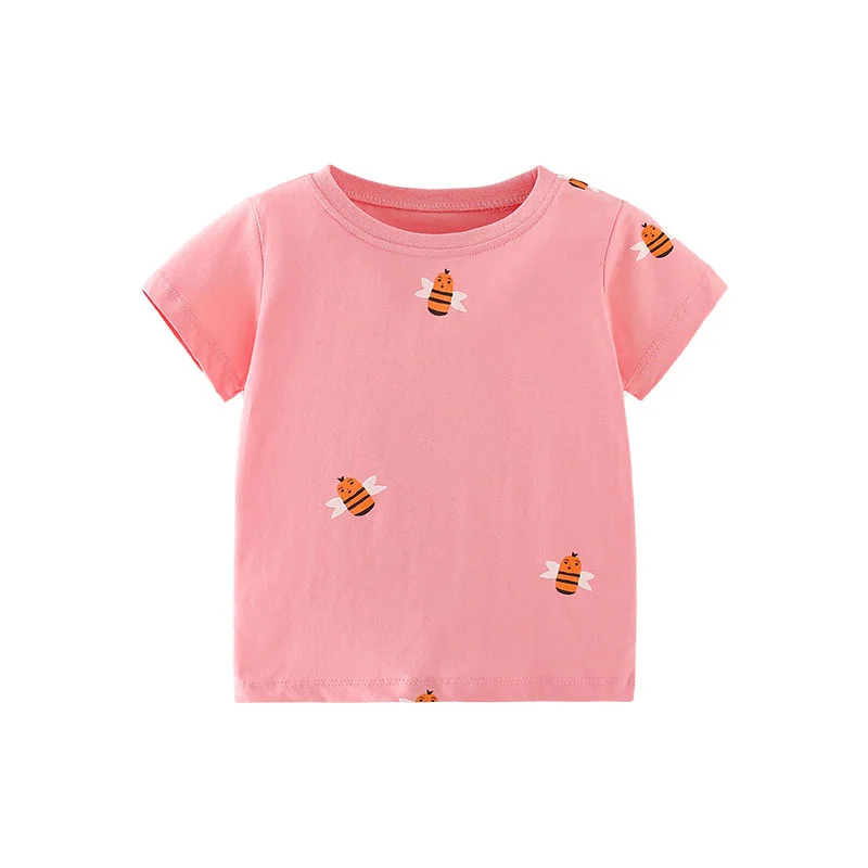 Jumping Meters 2-7T Embroidery Kids Girls T Shirts  Baby Clothing For Summer Floral Butterfly Toddler Tees  Short Sleeve Tops