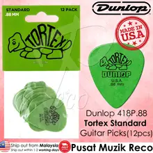 

Dunlop 418P.88 Tortex Standard 0.88mm Green Guitar Picks Player Pack Guitar Pick (12pcs) 【MADE IN USA 】