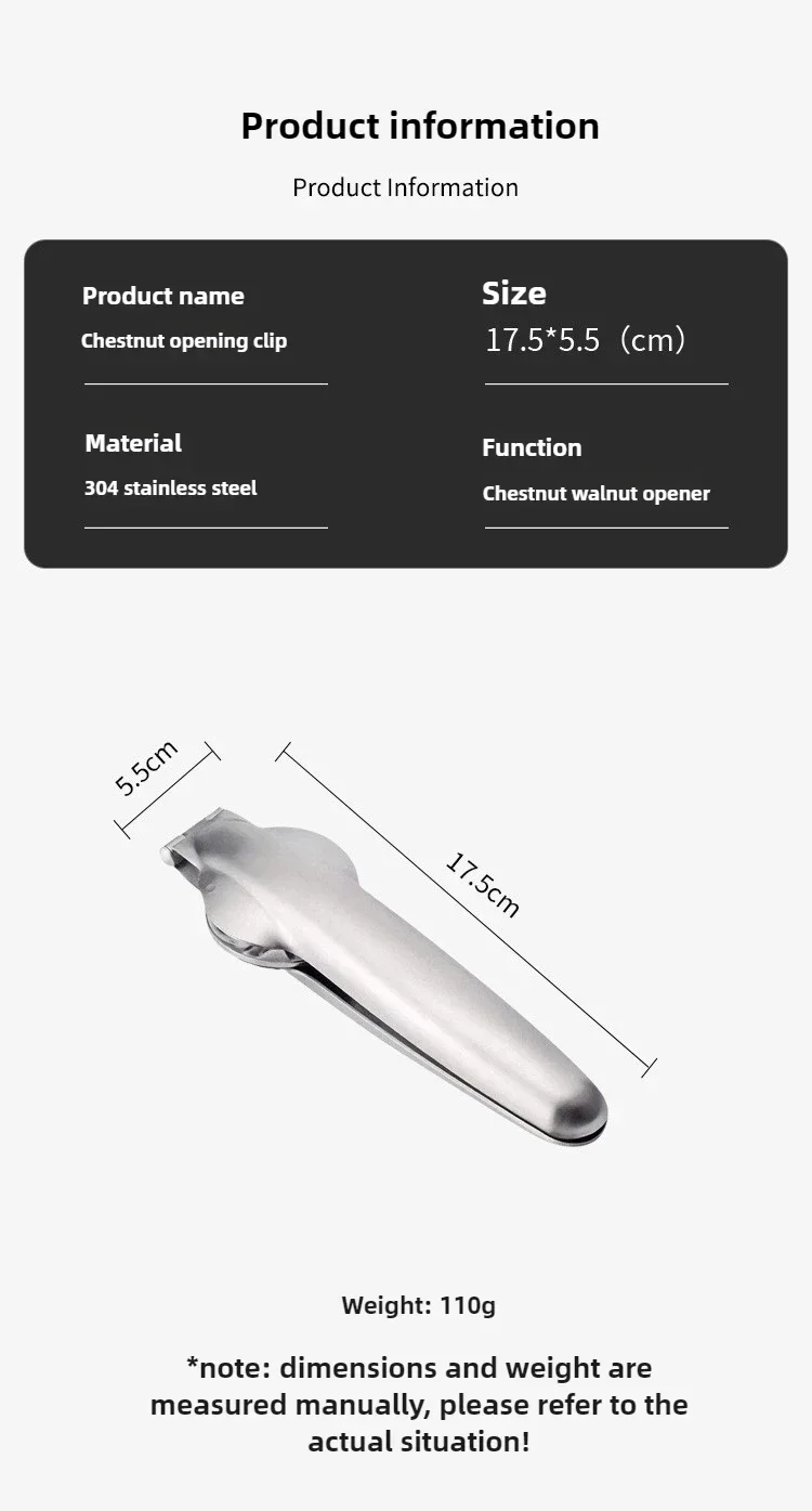 2025 Stainless Steel Chestnut Opener, Cross Shaped Chestnut, Household Multifunctional Peeling Tool, Chestnut Clip, Walnut Clip