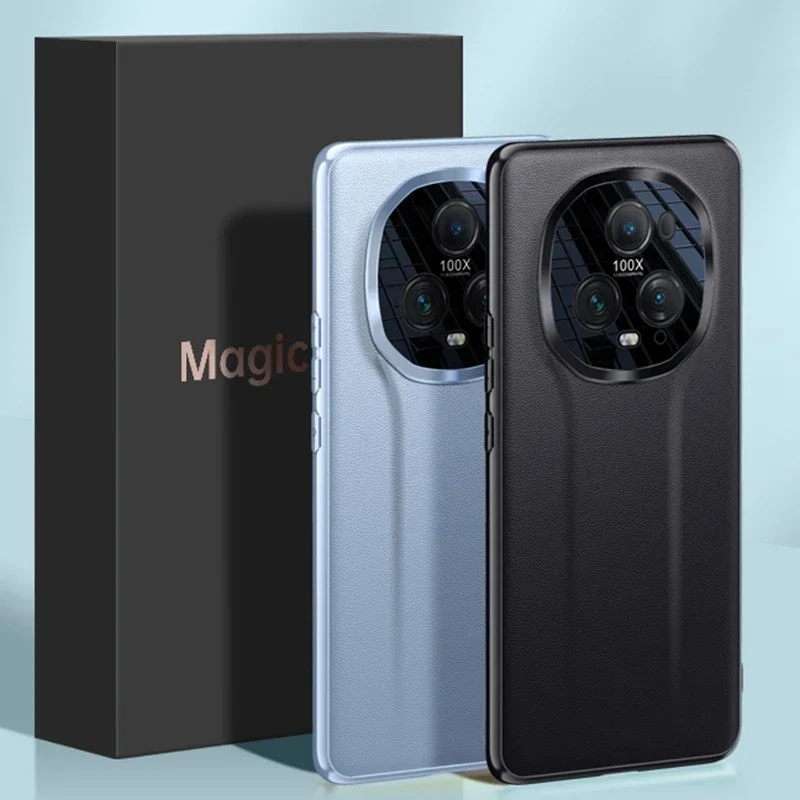 Elegant Luxury Leather Acrylic Phone Case - Matte Silicone Protection