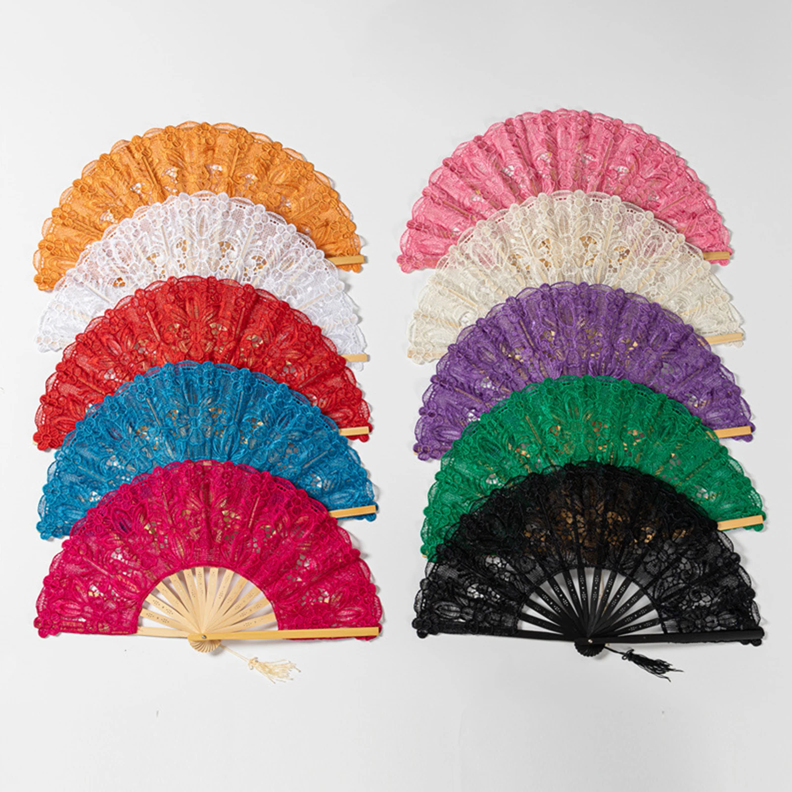 Peony Petal Square Dancing Fan Ms.Belly Dancing Fan Gradient Color Dancer Practice Long Imitation Dance Props Silk Fans folding fan,hand fan,silk fans