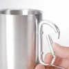 1PC Outdoor Mountaineering Button Water Cup Travel Camping Portable Button Stainless Steel 201 Material 5