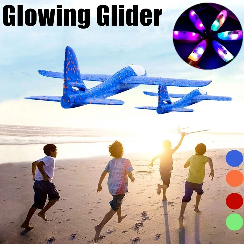 LED Light Slingshot Airplane Launcher Glider Plane Kit - Lot of 4 - 8 -12