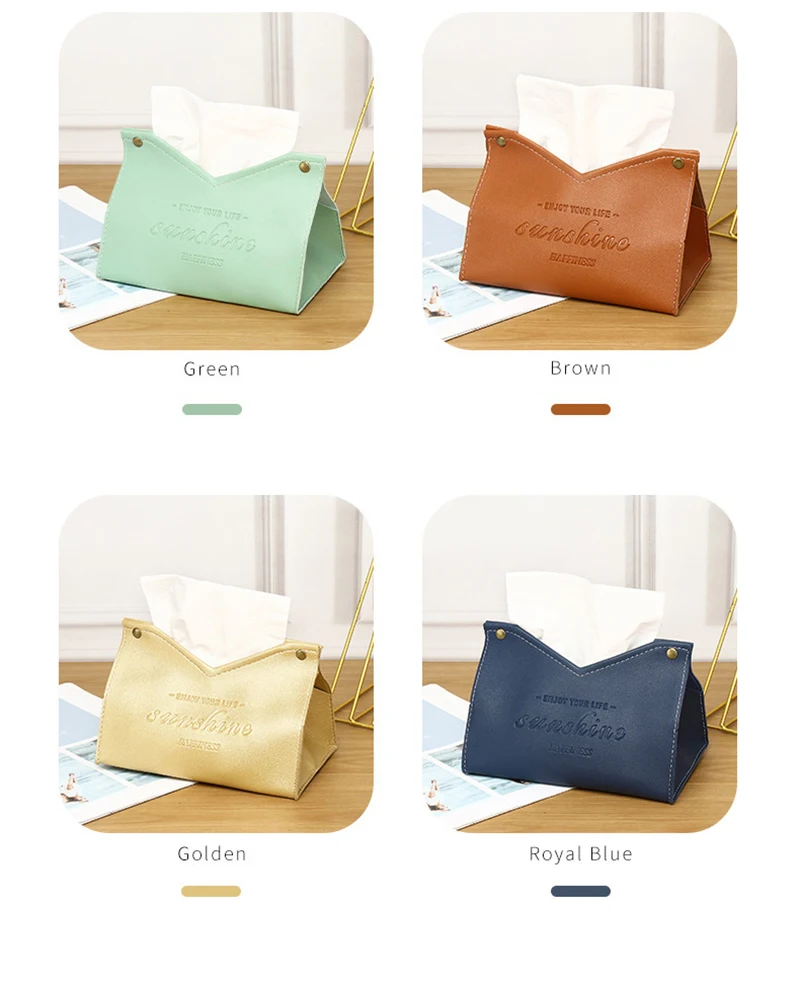 Pu Leder Tissue Box V-förmigen Öffnung Rolle Papier Wc Papier Auto Wohnzimmer Hotels Schlafzimmer Studie Serviette Lagerung für Zuhause – Detail 8