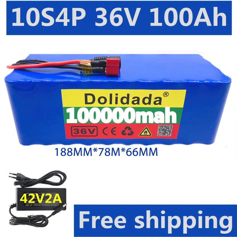 

Free ShippingBatterie 10S4P 36V 100000mAh Pour Vélo Électrique, BMS, Chargeur 42V 2A Nouveauté