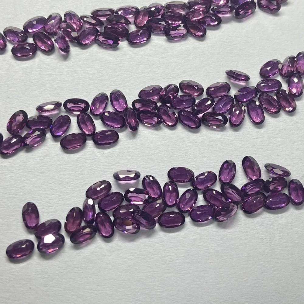 Meisidian Oval Cut 3x5mm Natural Gemstone A Quality Original Brazil Purple Garnet Gemstone On Sale
