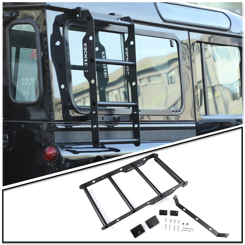 

For Land Rover Defender 90 110 130 04-18 Stainless Steel Black Car Side Door Ladder Protection Framework Car Modification Parts
