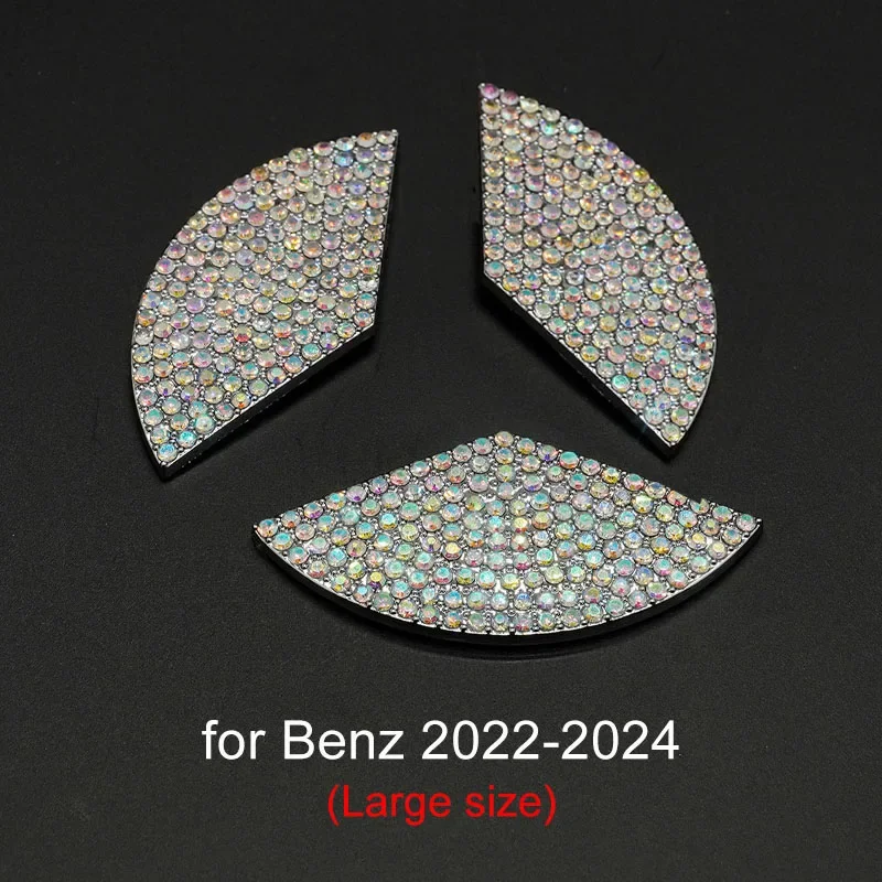 Calcomanía decorativa con emblema de diamante para volante de coche, de lujo, con ostentosas decoraciones, accesorios para coche Mercedes Benz
