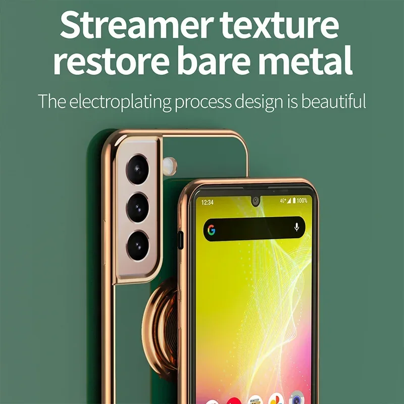 Electroplated Soft Back Phone Case with Ring Holder