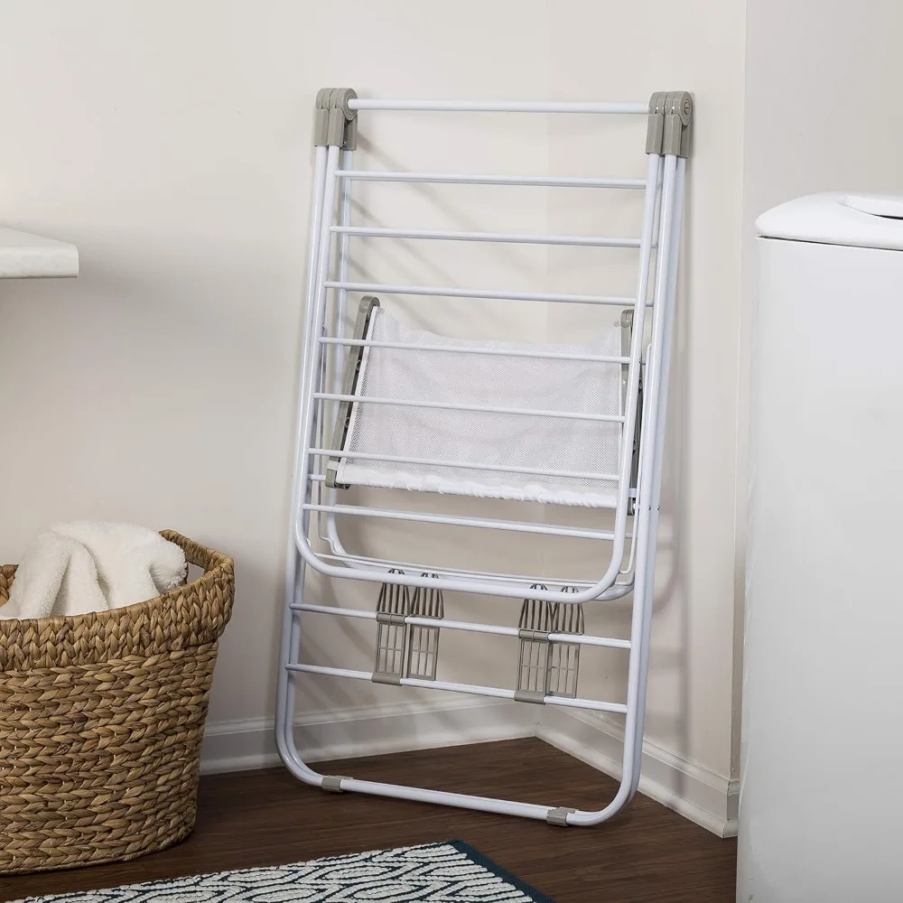 Heavy Duty Gullwing Drying Rack, White Metal drying rack foldable clothes drying rack 3