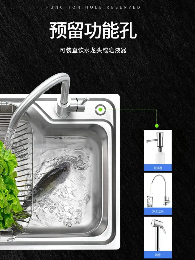 Lavandino Autoportante In Acciaio Inox 304 Con Rubinetto - 60x45x75 Cm, Per Cucina, Garage, Esterno