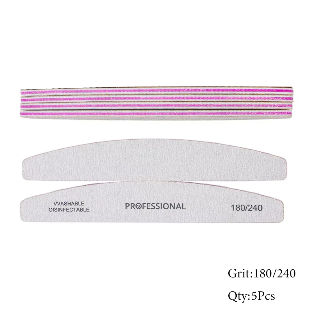 סט קבצי ציפורניים מקצועיים 180/240 גריט נייר שמירה על ציפורניים קובץ ספקים מקצועיים לאביזרי מניקור וכלי