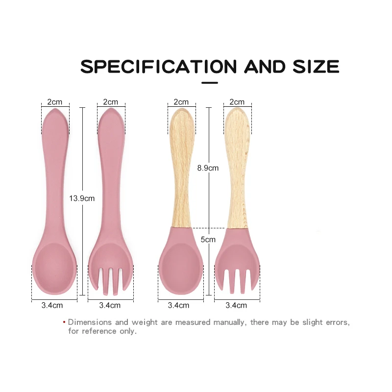 2Pcs/Set Baby Silicone Spoon Fork BPA Free Kids Safety Feeding Tableware Food Grade Toddler Eating Training Utensils Baby Stuff 3