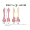 2Pcs/Set Baby Silicone Spoon Fork BPA Free Kids Safety Feeding Tableware Food Grade Toddler Eating Training Utensils Baby Stuff 3