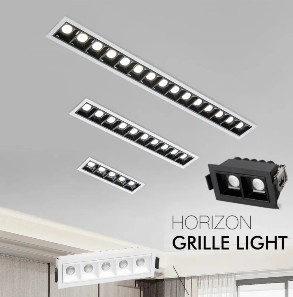 LED Downlight LED Spotlight Aluminum Recessed Square Led Ceiling Grille Light 3W6W9W15W20W30W 110V 220V