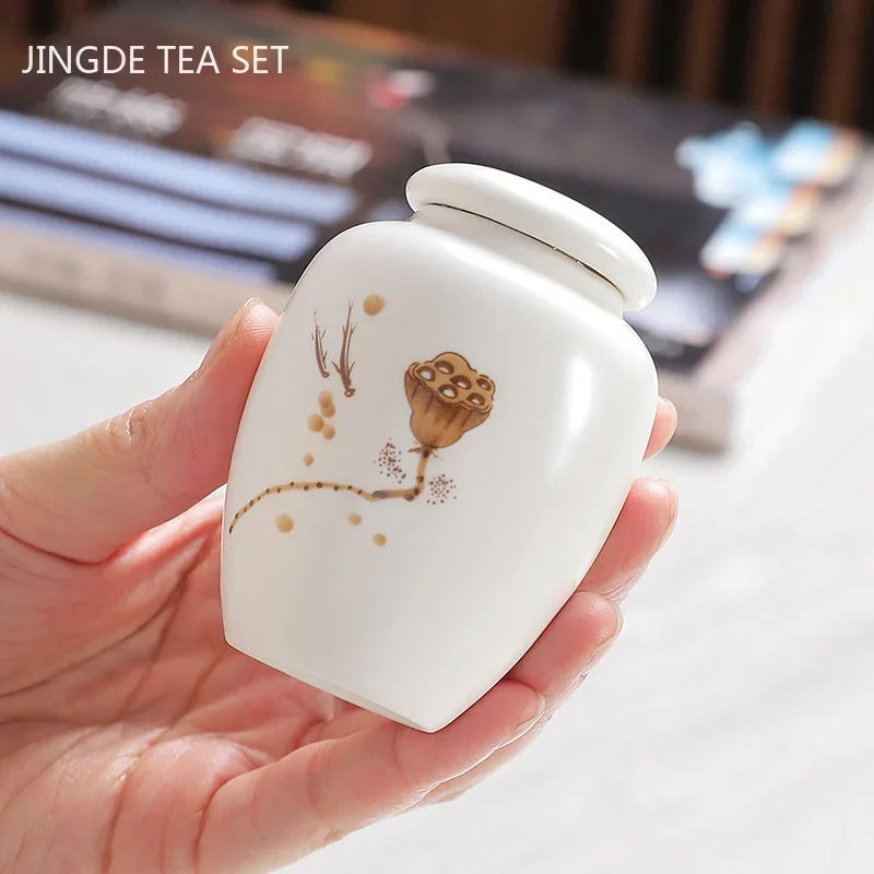 Portable Ceramic Tea Caddy Storage Sealed Tank Travel Coffee Moisture-proof Jar tea tin box,tea canister