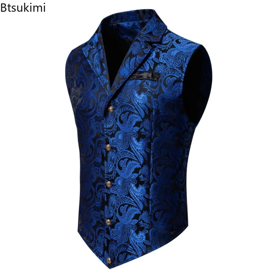 Gilet de Costume Rétro Jacquard pour Homme 2026 – Style Steampunk Gothique