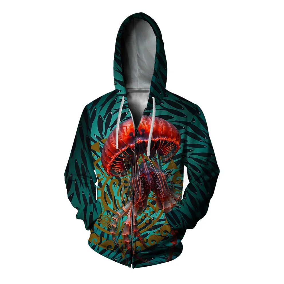 thumbnail image 1 of Sudadera con capucha y cremallera de otoño para hombre, ropa Y2k, sudadera con capucha con estampado de monstruo para hombre, ropa gótica para hombre, sudadera con capucha y cremallera estilo hip hop, 1 of 5