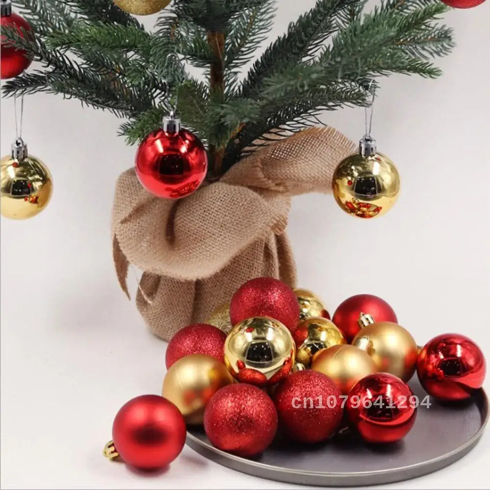 Christmas Tree Decor Ball Bauble Xmas Party Hanging Ball Ornament decorations for Home Christmas decorations Gift - 24pcs