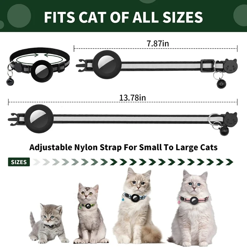 Collare Per Cani H55A Per Air Tag Break Away Collari Per Animali Domestici Supporto Impermeabile Con Campana Rimovibile Per Cani E Gatti Di Piccola Ta