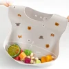 Baby Bib Waterproof Soft Silicone Scarf Summer Cute Cherry Print Adjustable Bibs Burp Cloths Baby Feeding Aprons Kids Eating 4