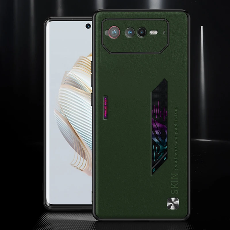 Luxury PU Leather Phone Case For Asus ROG Phone 6 Back Cover Matte Silicone Shockproof Full Camera Protection Case Coque_voghion.com