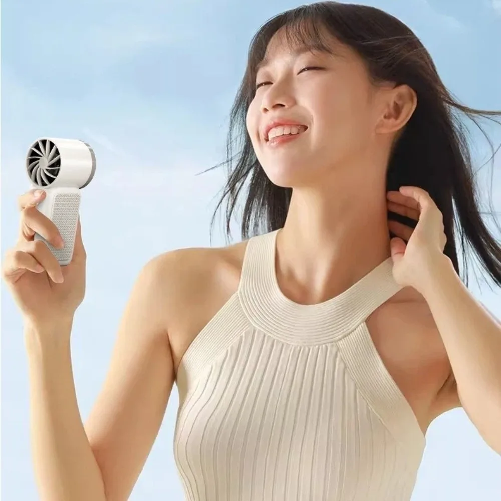 Portable High-Speed Handheld Fan with LED Display and Adjustable Settings