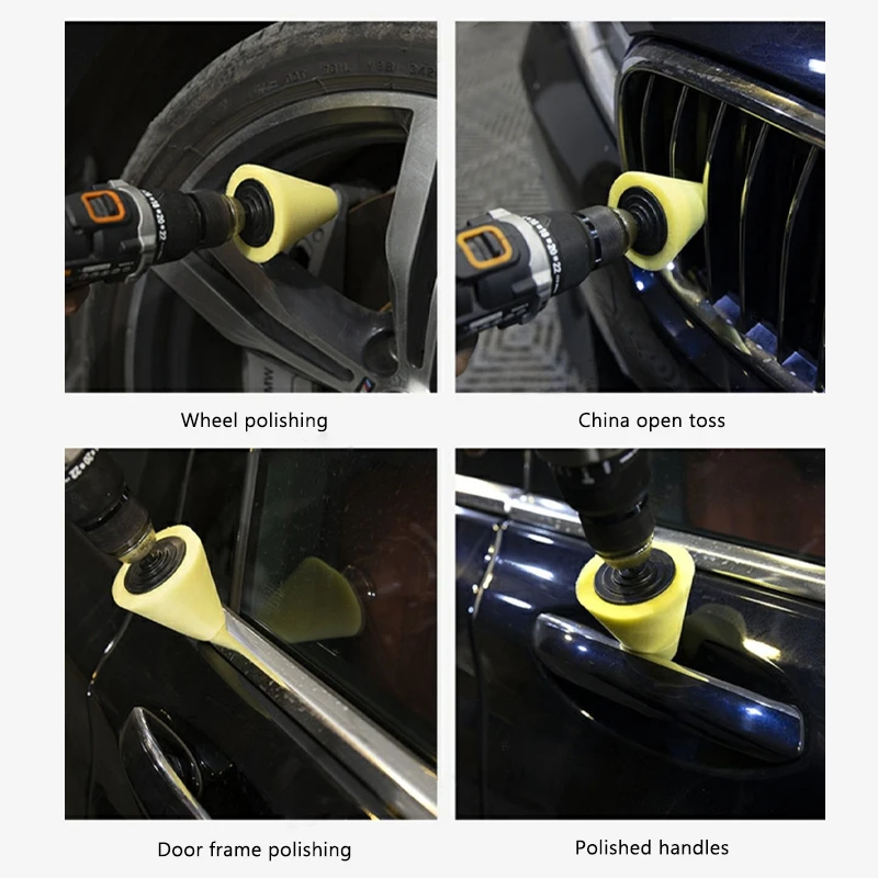 Kcimo 3PCS Polishing Sponges Cone Polishing Ball Wheel Car Beauty Waxing Pad er Waxing ing Pads
