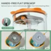 Spin Mops floor Cleaning Tools Household Cleaning spin Home Floor Cleaning easy to drain Squeeze Mop Wet and Dry Mop and Bucket 4