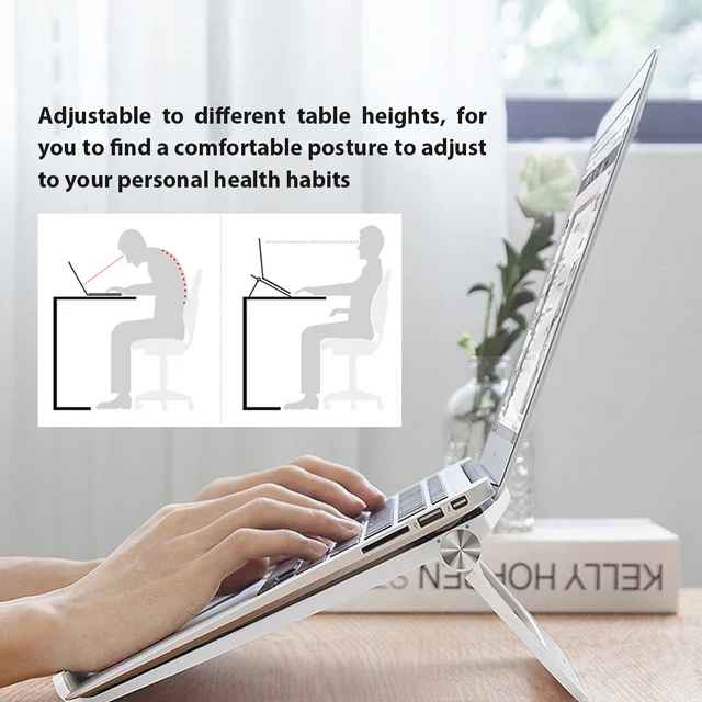 Soporte plegable ajustable para ordenador portátil, Base Compatible con Macbook Air Pro de 12,6 a 17 pulgadas