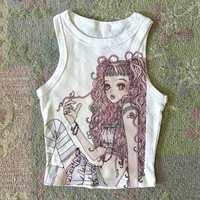 Gothique e-girls graphiques esthétiques Harajuku débardeur femme femmes Grunge hauts courts style Y2k vêtements gothique Y2k style Punk bébé réservoir 2