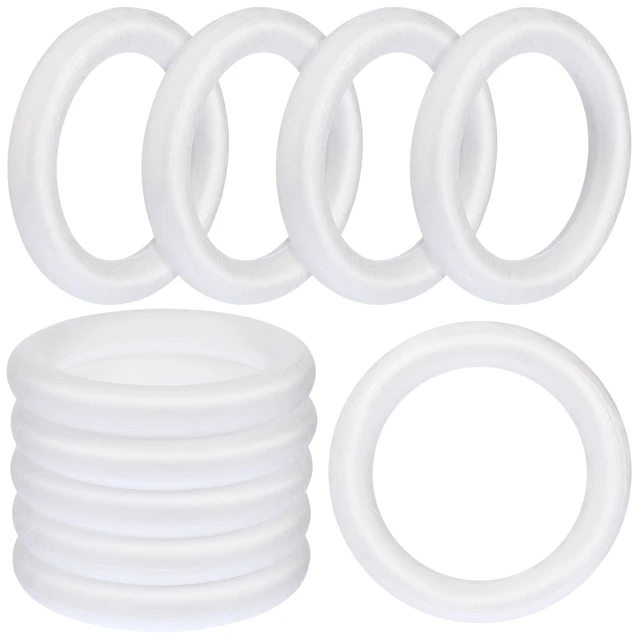 10pc 10/12/15cm White Round Polystyrene Foam Ring For Christmas Crafts DIY  Handmade Blank Circle Wreath Wedding Party Decoration - AliExpress