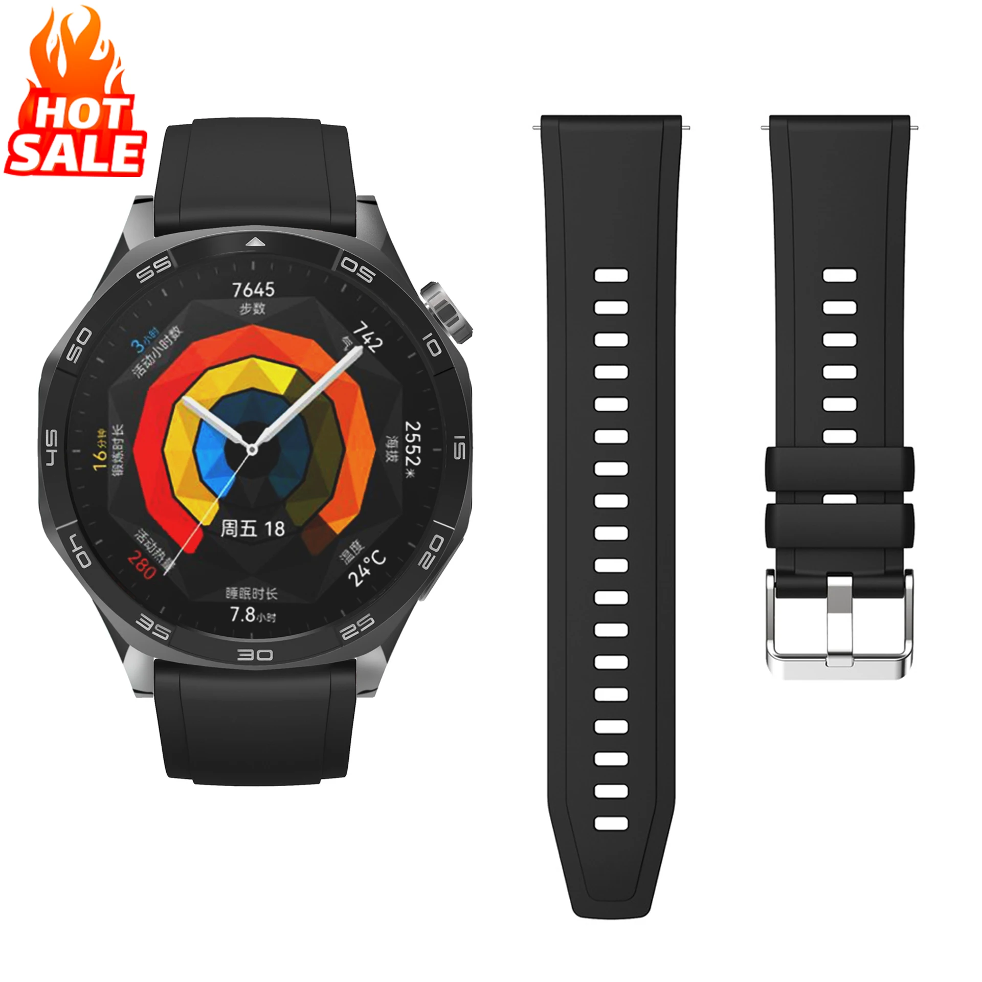 Official Silicone Sport Strap Band for Smartwatch - 18mm/22mm Bracelet Wristbands
