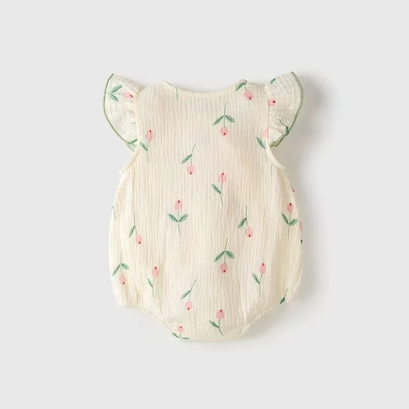 Cotton Baby Girls Summer Tulip Jumpsuit
