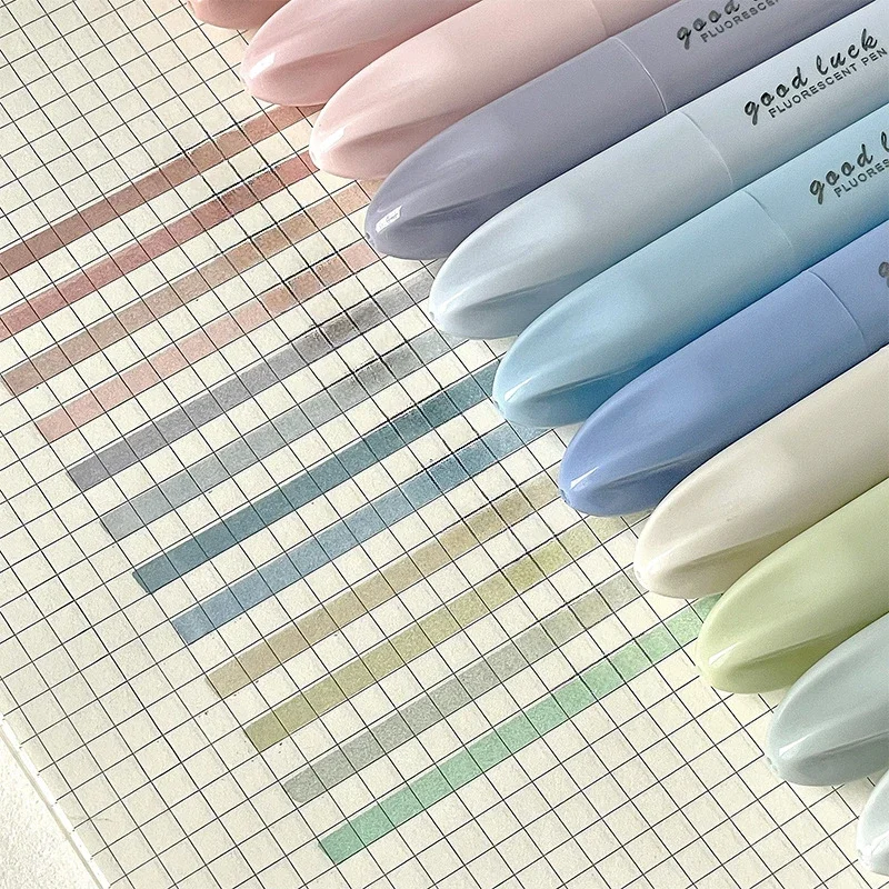 Highlighter Marker Pens Lipstick Design Soft Brush Tip Set 4Pcs for Drawing Painting Office School