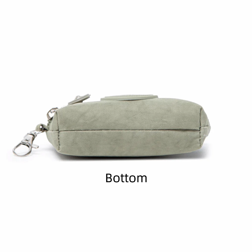 Tragbare einfarbige Damen-Geldbörse, wasserdichtes Nylon, Kreditkartenetui mit Schlüsselanhänger, Handytasche für Damen – Detail 9